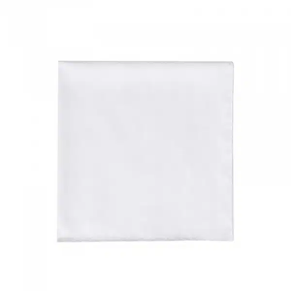 (product) White Poplin Pocket Square, displayed flat