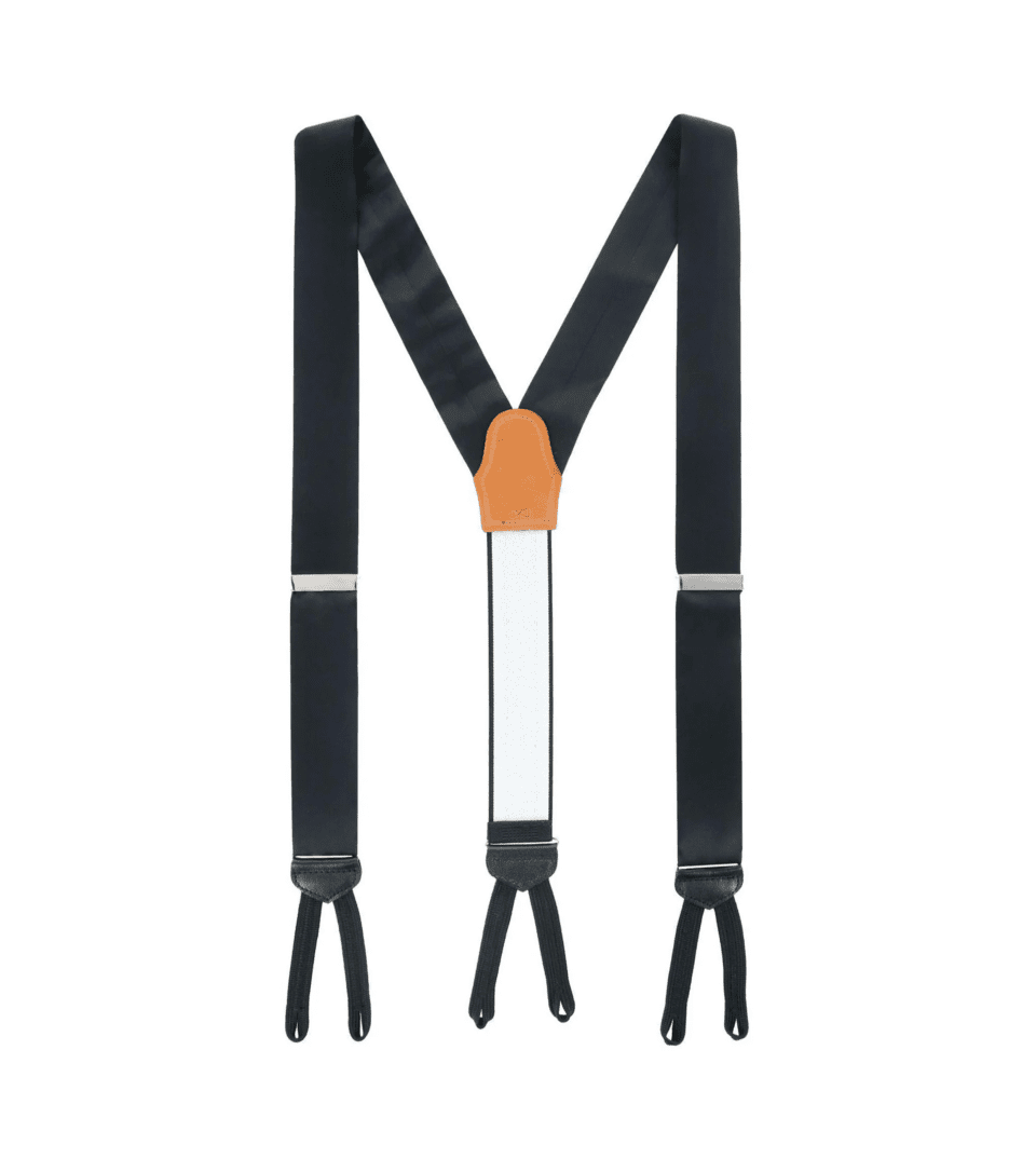 Sutton Formal Black Silk Suspenders