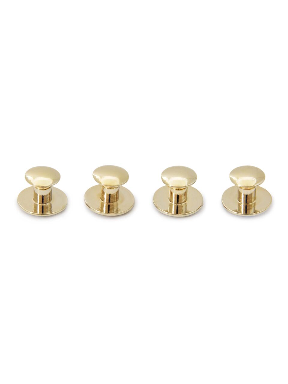 (product) Round Yellow Gold Tuxedo Studs