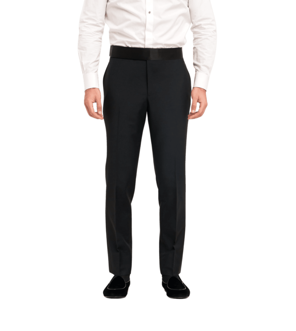MAB Black Wool Tuxedo Pant In-Stock