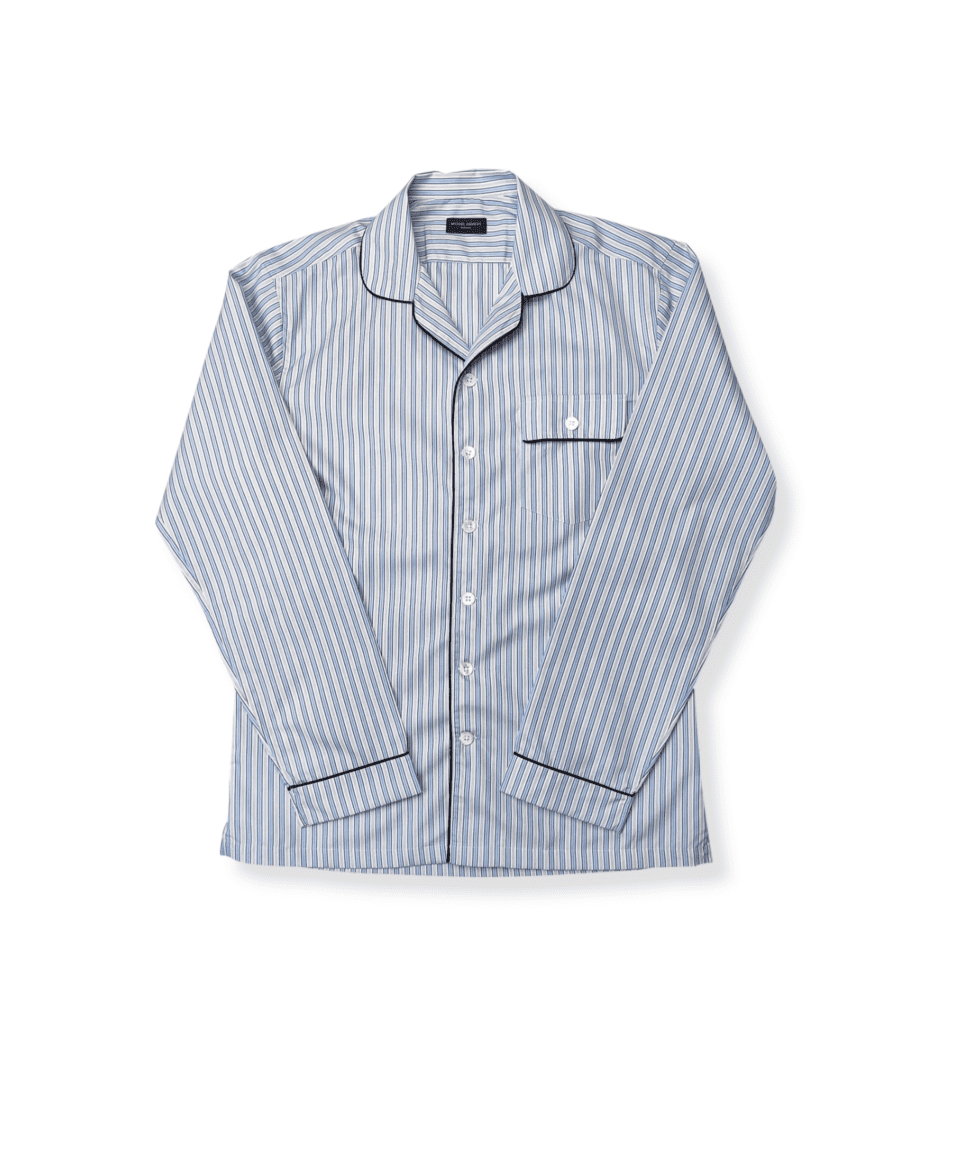 Michael Andrews Custom Light Blue Stripe Pajama Shirt