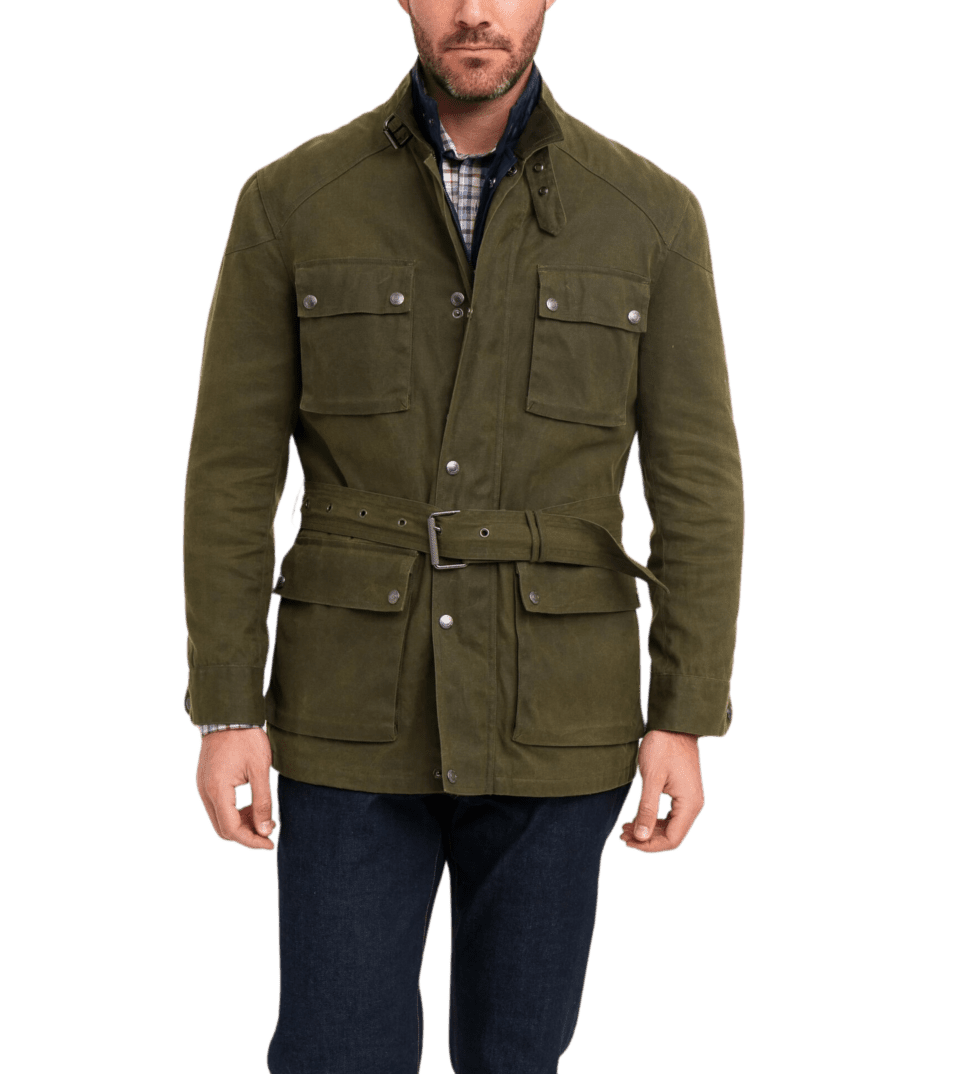 (product) Olive Drab Waxed Cotton Trailmaster