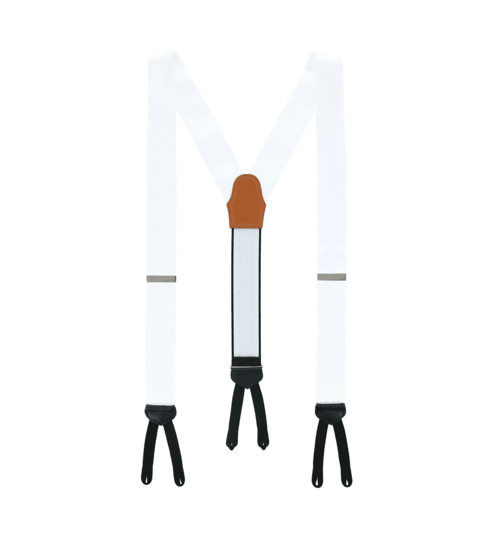 (product) Sutton Formal White Silk Suspenders