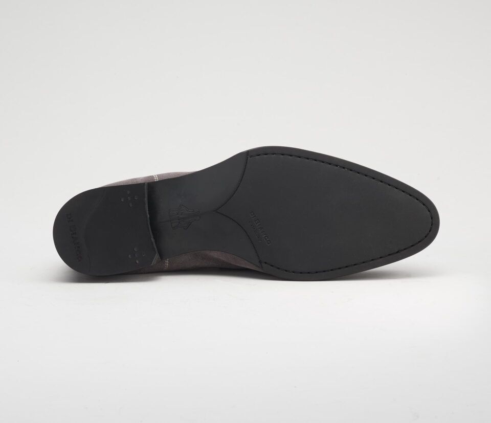 (product) Brera Peltro Grey Suede Loafer, Sole view