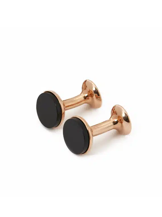 (product) Onyx Cufflinks (Rose Gold)
