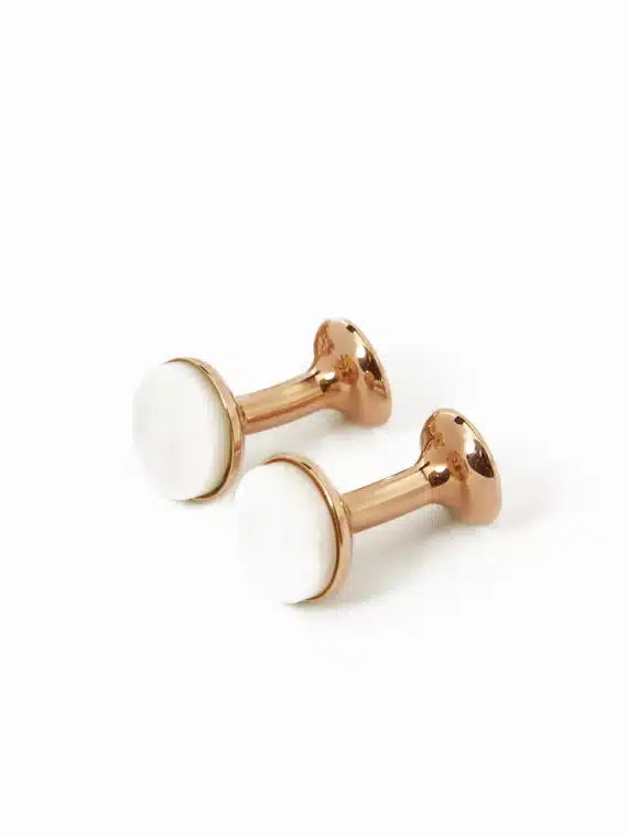 (product) Mother of Pearl Cufflinks (Rose Gold)