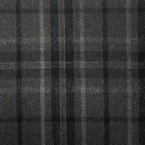 Black & Grey Plaid Waxed Cotton Fabric