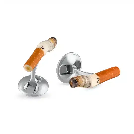 (product) FU Cigarette Cufflinks, side-by-side display