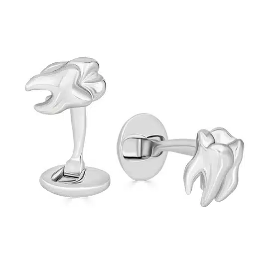 (product) Lost & Found Cufflinks, silver-tone design featuring abstract shapes with a polished finish