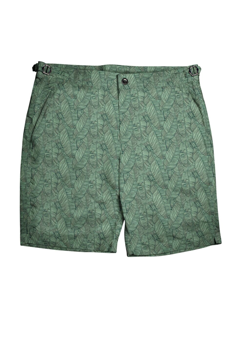 (product) Green Palm Leaves Swim Shorts, full view