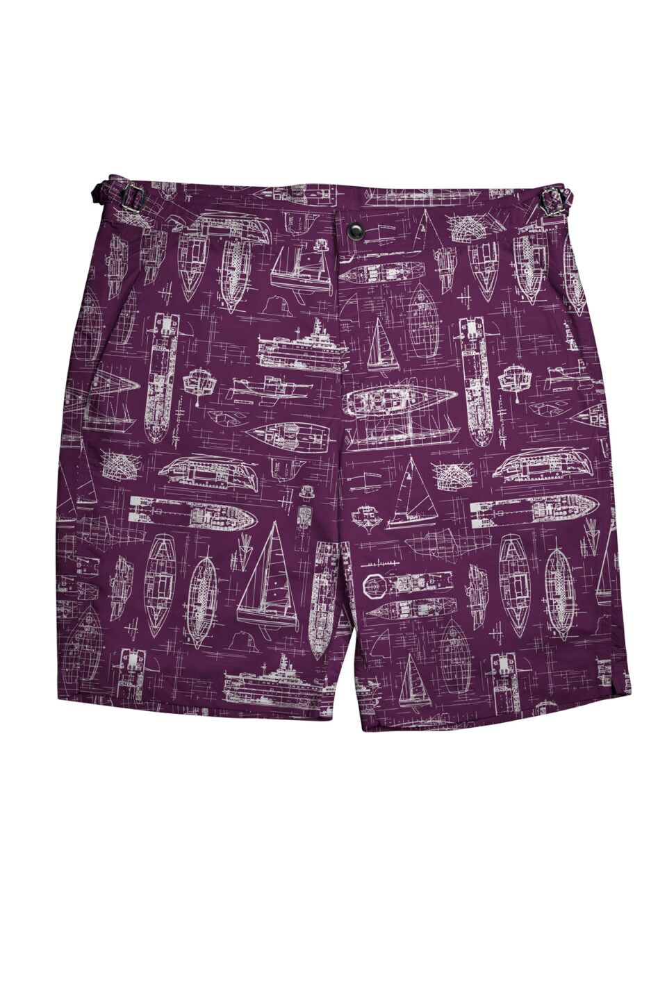 (product) Purple Swim Shorts with White Boats