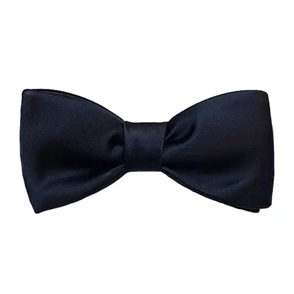 (product) Midnight Blue Silk Satin Pre-Tied Bowtie (2 1/2