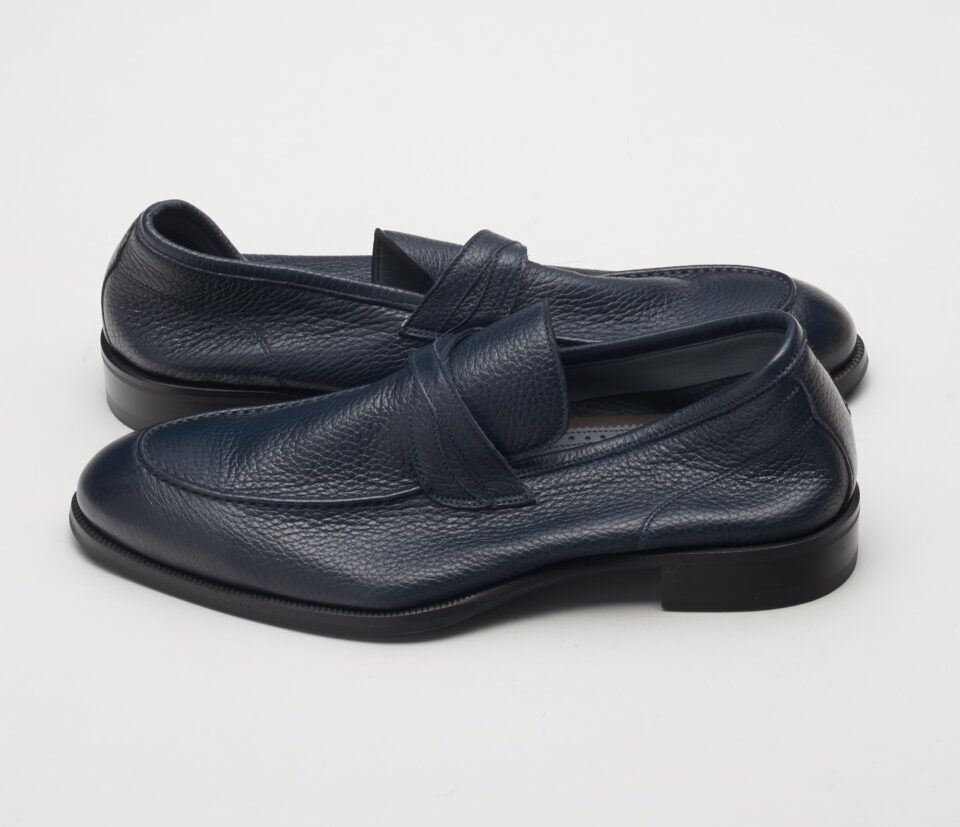 (product) Firenze Navy Loafer, Side view