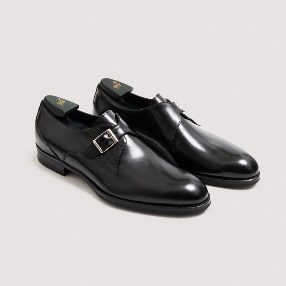 (product) Faustus Monk Strap Nero, Front view of the pair