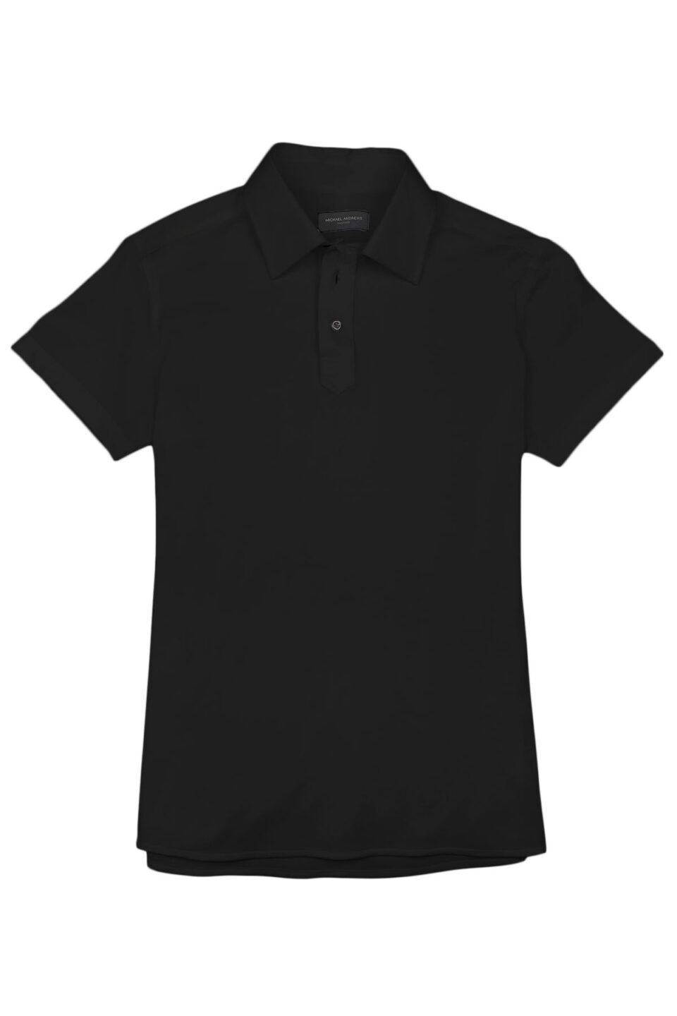(product) Black Pique Polo Shirt, front view