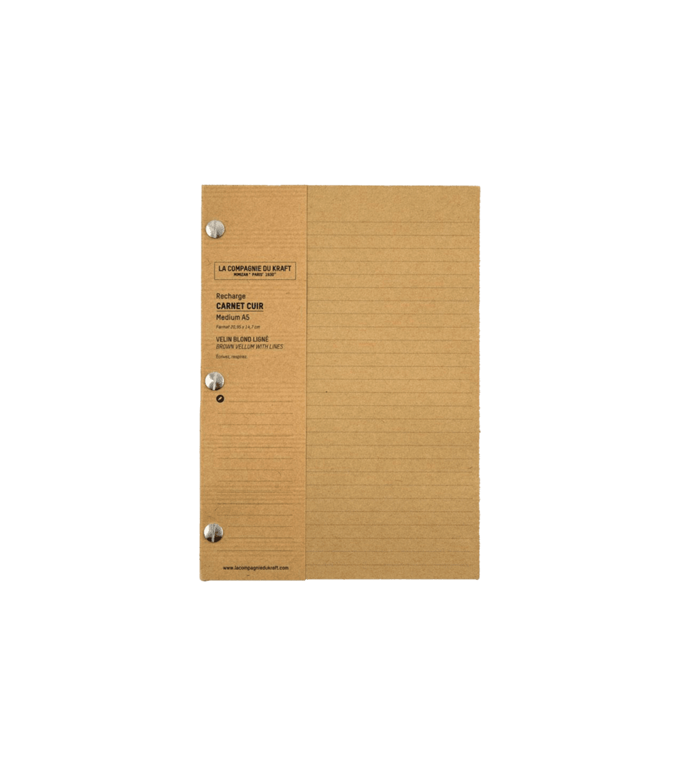 (product) La Compagnie du Kraft Notebook Refill - Brown Lined