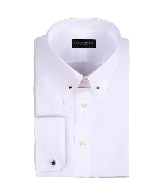 (product) White Poplin, Eyelet-Collar Shirt