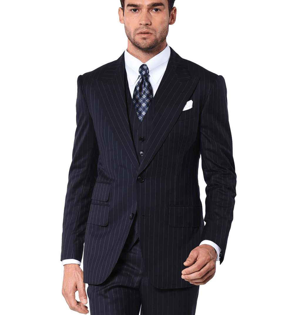 Navy Twill Stripe Signature Bespoke Suit