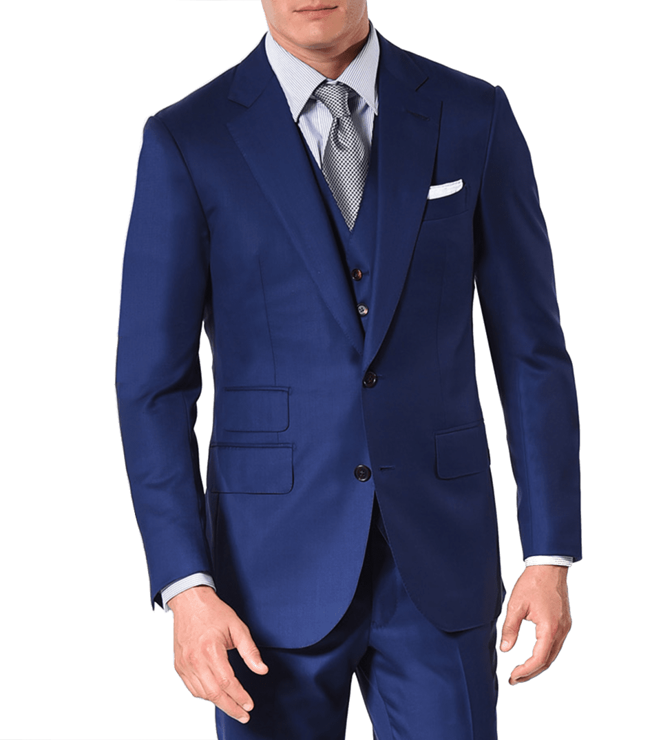 Royal blue Super 150's, two-button Bespoke Suit