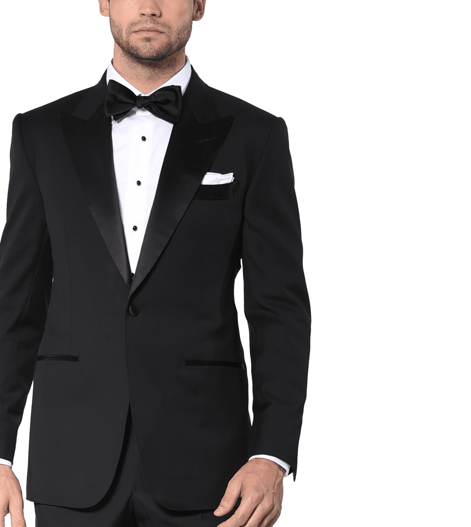 (product) Black Classic Satin Bespoke Tuxedo