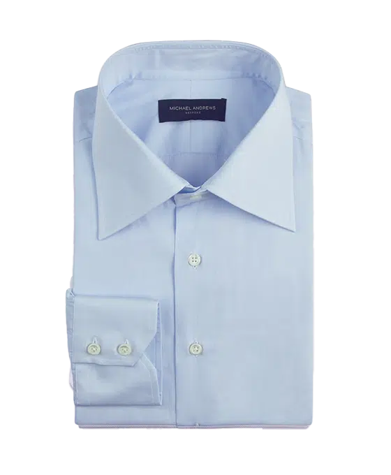 (product) Light Blue Poplin, Italian-Collar Shirt