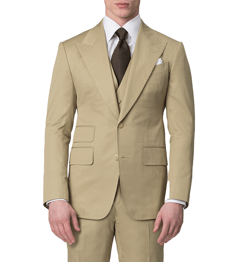 Khaki Cotton Bespoke Suit