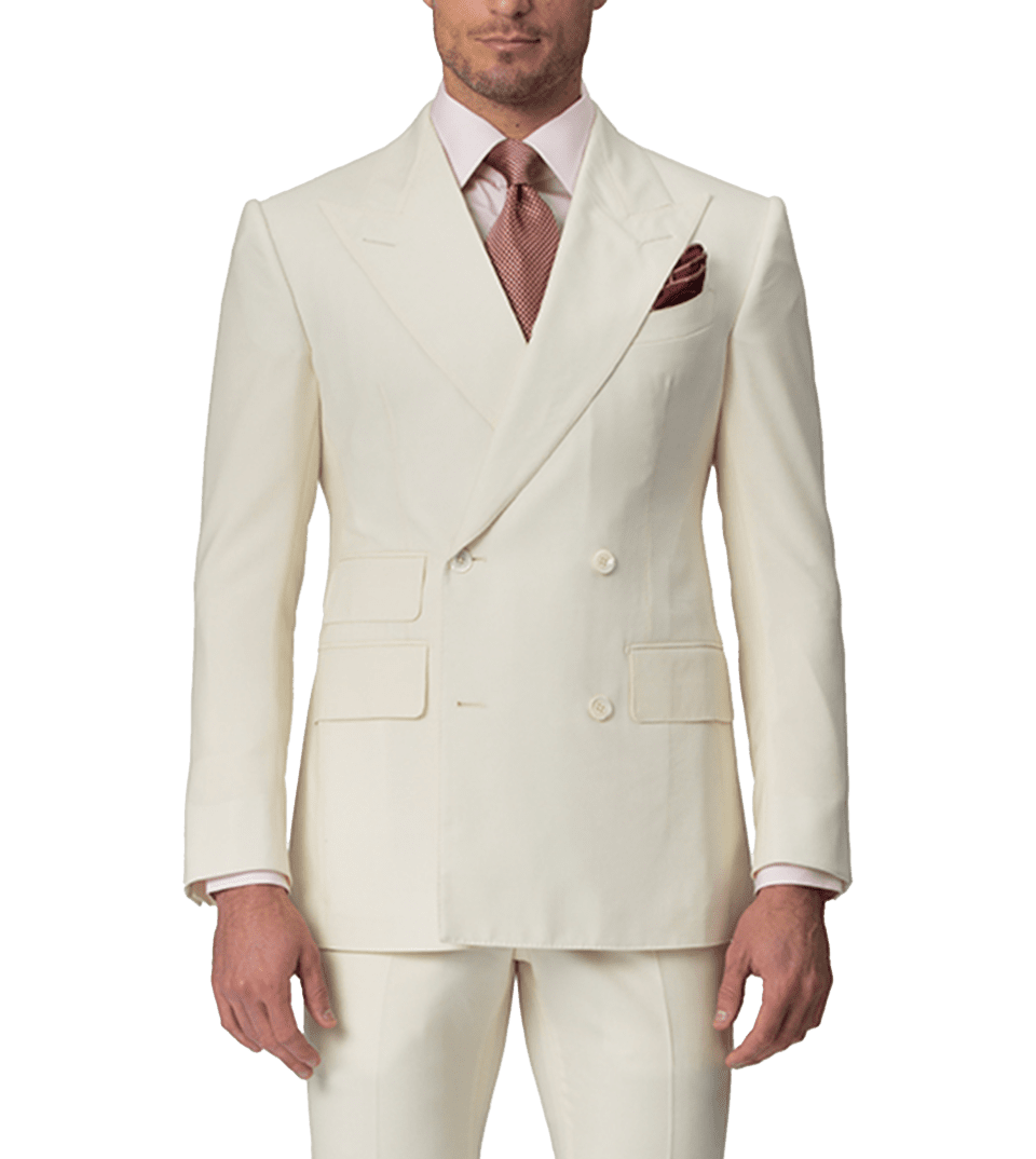 Cream Plain Weave Bespoke Suit