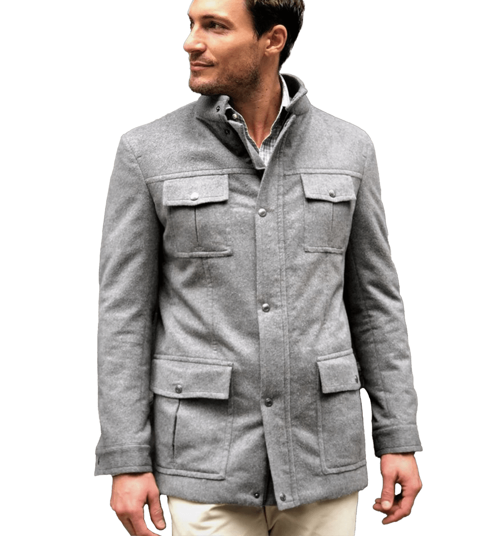 (product) Light Grey Field Jacket with Down Backing