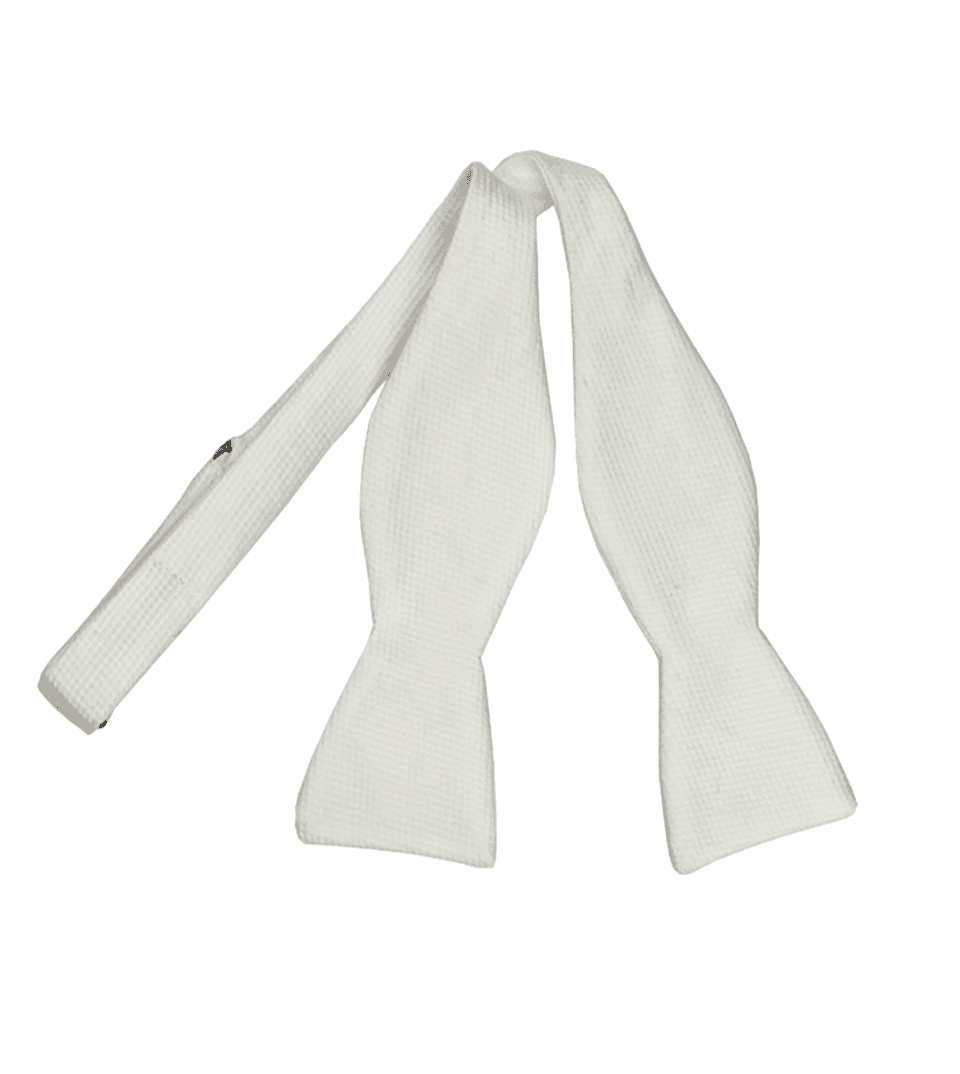(product) White-Tie Cotton Self-Tie Bowtie (2 1/2