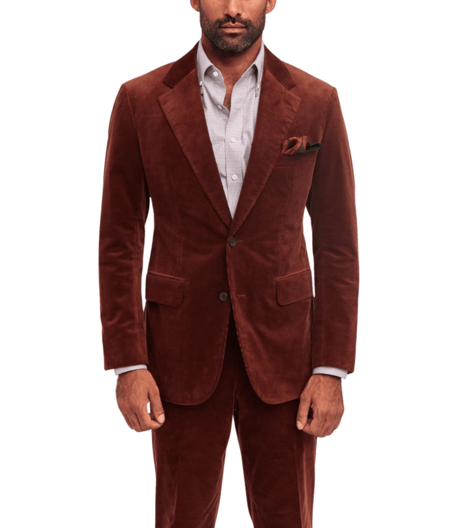 Rust Brown Corduroy Suit Lead Image Jacket Front