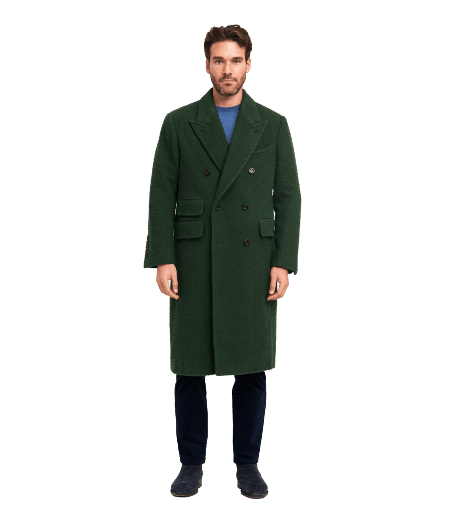(product) Double Breasted Casentino Wool Overcoat
