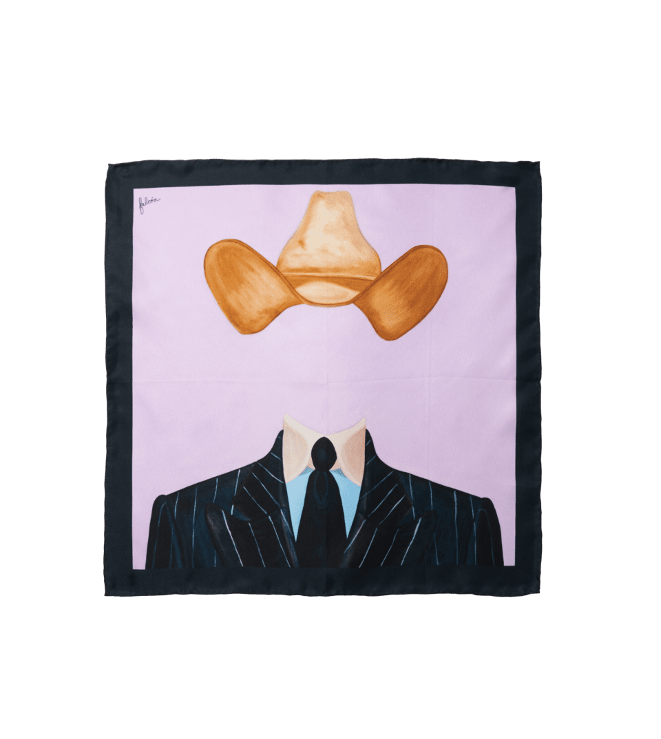 (product) 'Pinstripes in Lavender' Silk Pocket Square