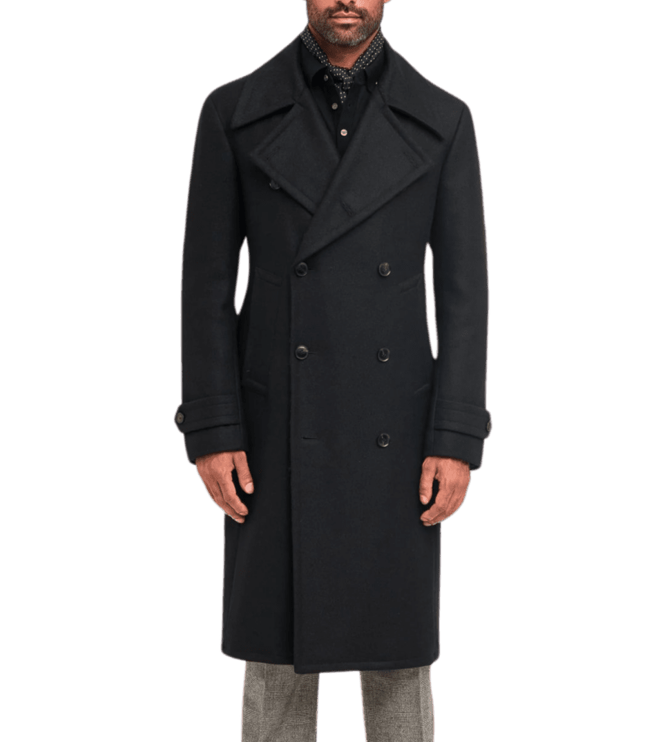 Michael Andrews Black Solid Great Coat
