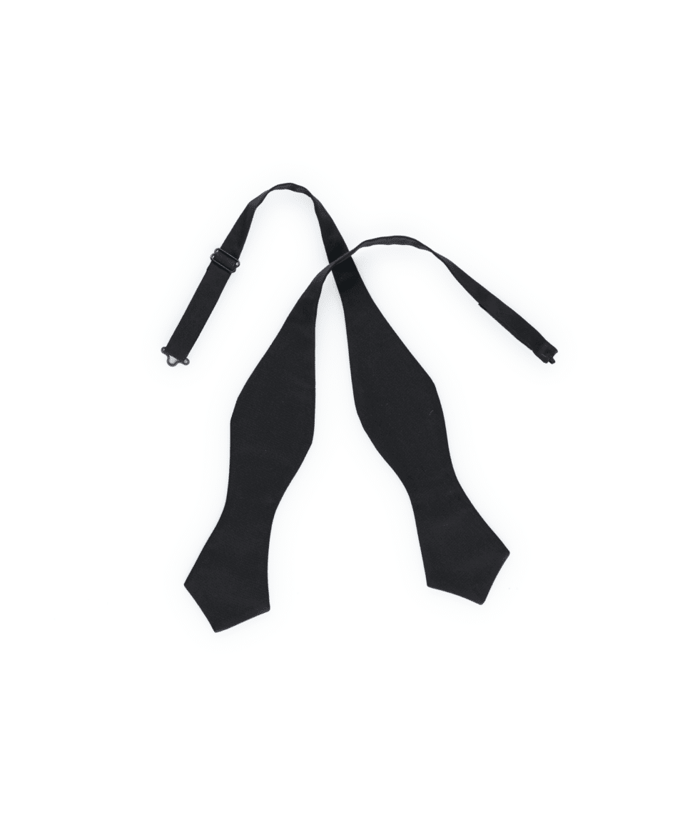 Black Silk Grosgrain Diamond Point Self-Tie Bowtie by Michael Andrews Bespoke