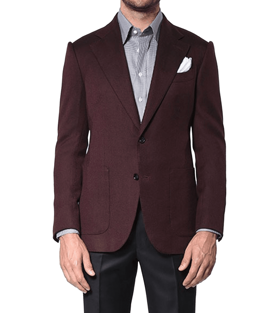 Bordeaux Large Twill Signature. two-button,-Bespoke Sport Coat