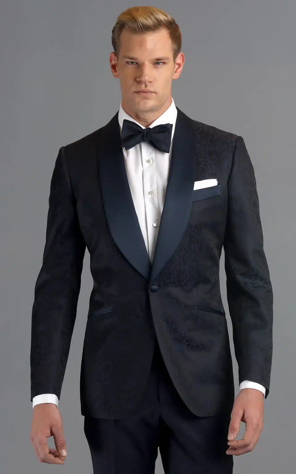 (product) Blue Floral Jacquard One-Button MTM Dinner Jacket