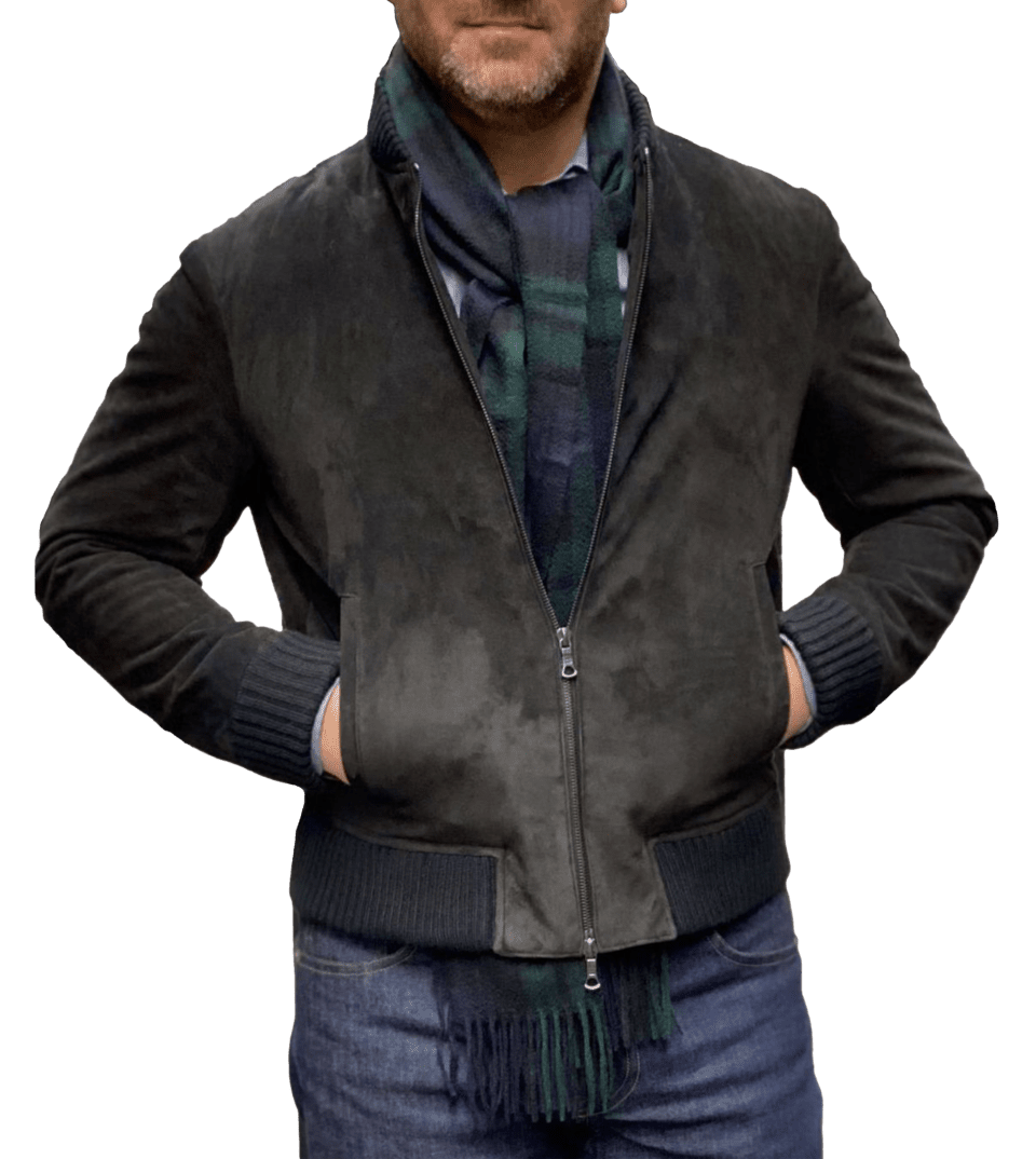 Black Lamb Suede Bomber