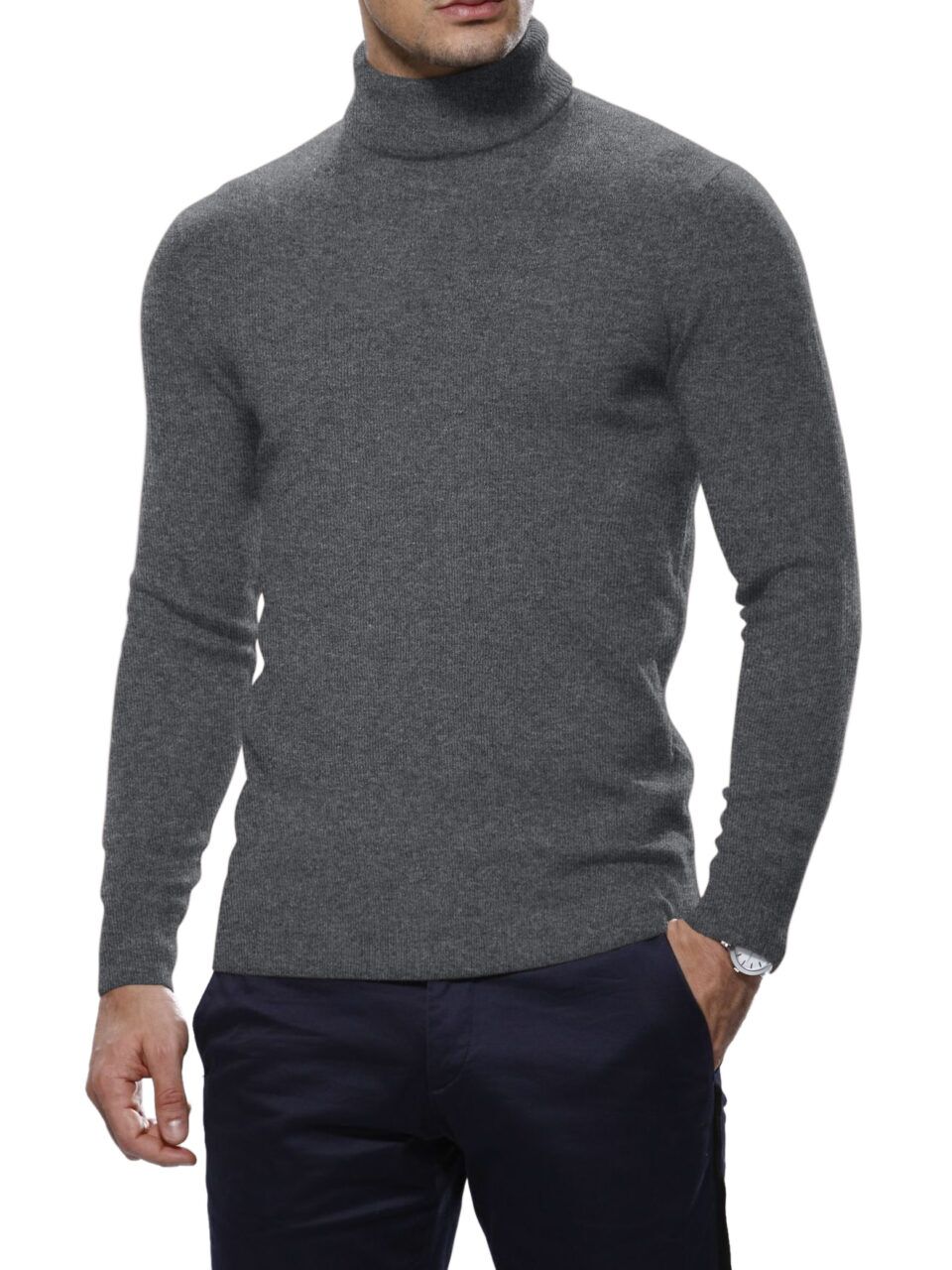 (product) Flannel Cashmere Turtle Neck Sweater