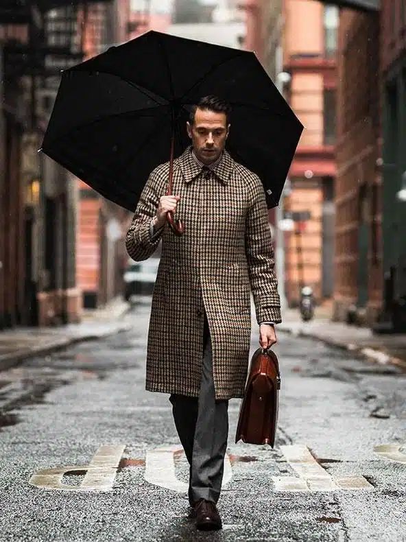 (product) Houndstooth Balmacaan Coat