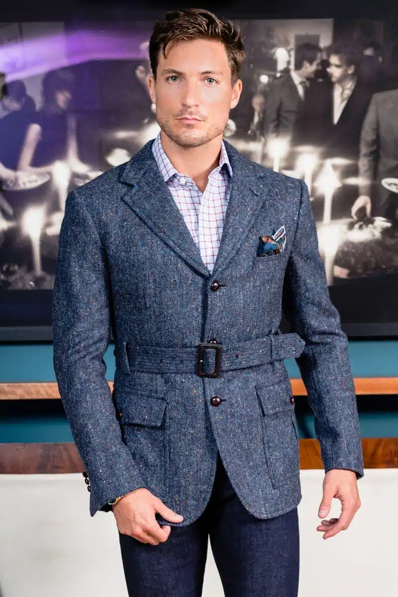 (product) Blue Donegal Tweed