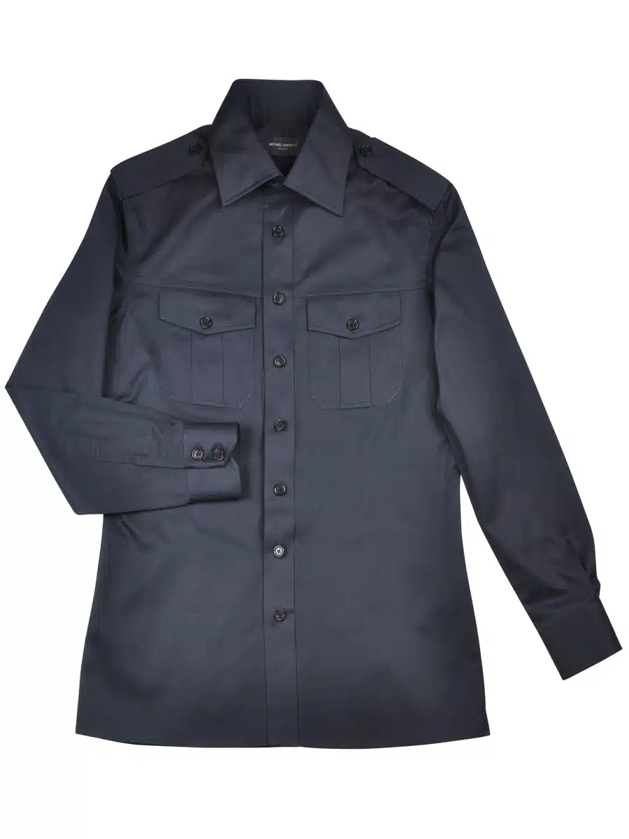 (product) Navy Cotton Field Shirt, full view