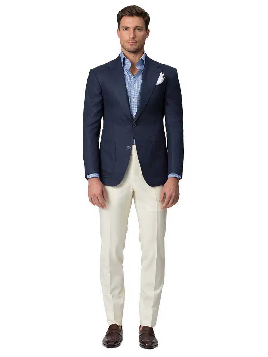 (product) Navy Mohair Hopsack Bespoke Sport Coat, front view