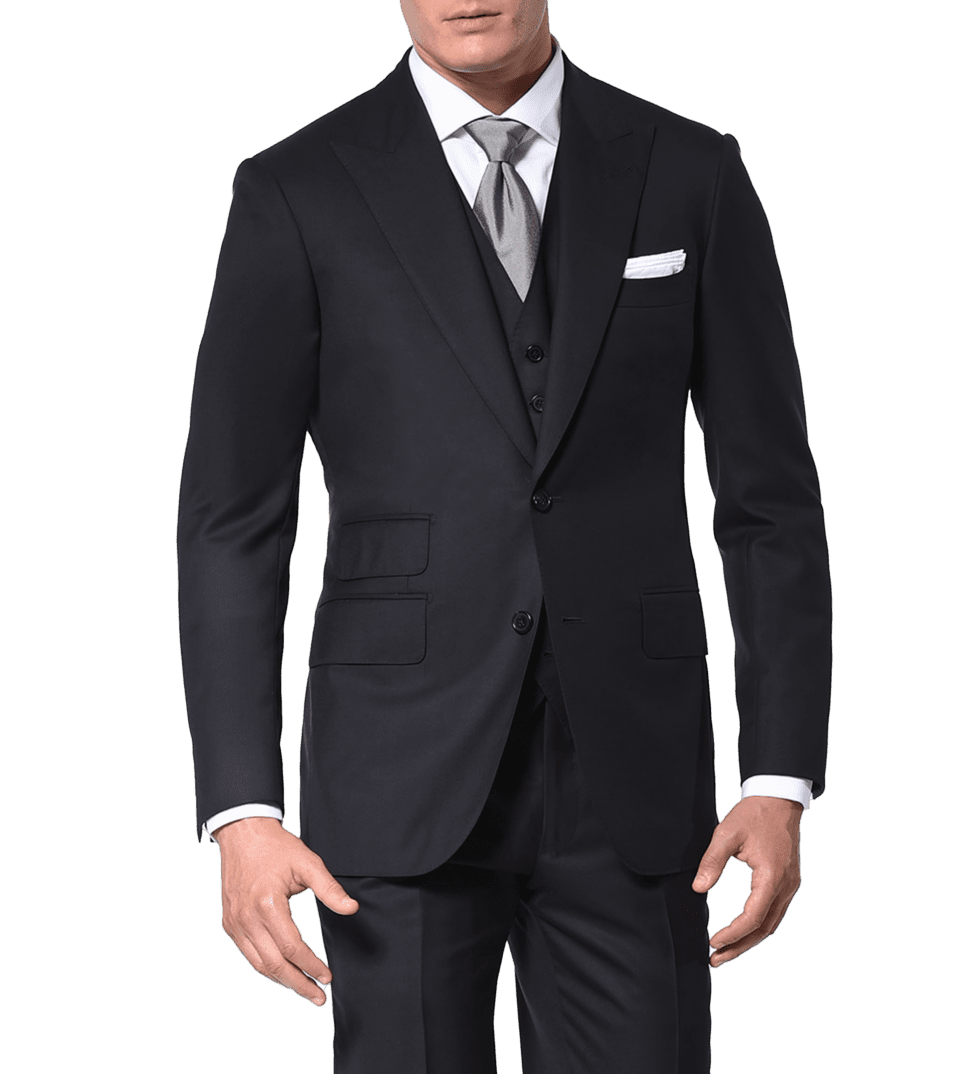 Dark Navy Blue Super 110's, two-button Bespoke Suit