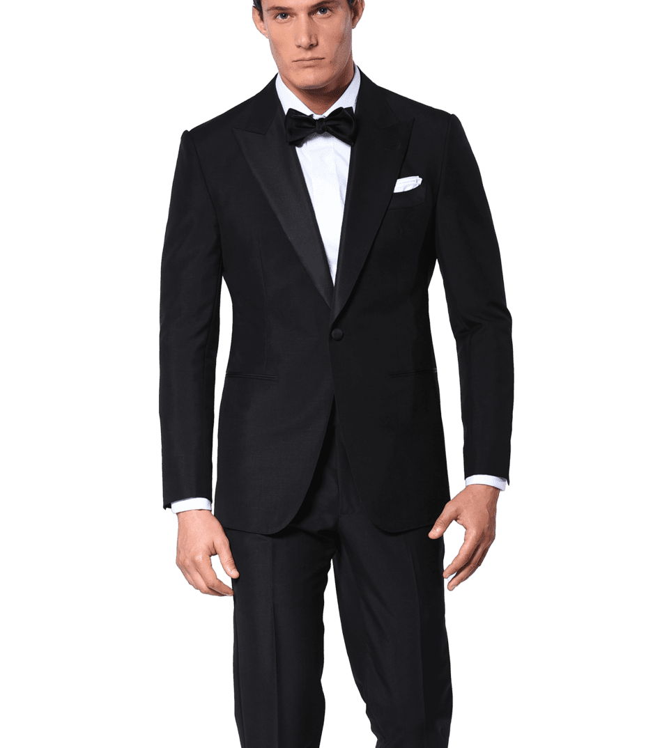 Black Mohair Classic Grosgrain Bespoke Tuxedo