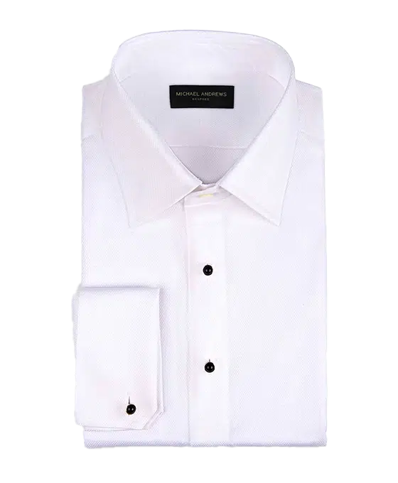 (product) White Pique, Stud-front, Classic-collar, Formal Shirt