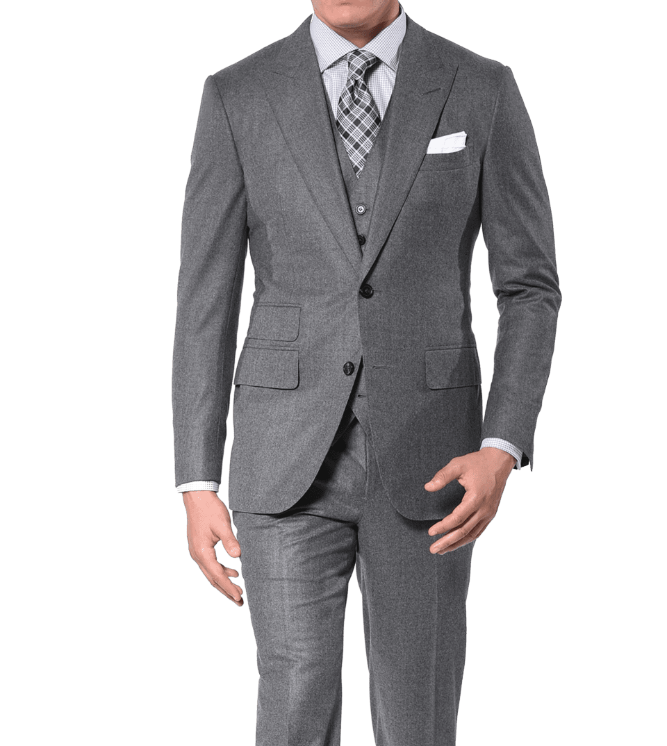 Steel Grey Flannel Classic Bespoke Suit