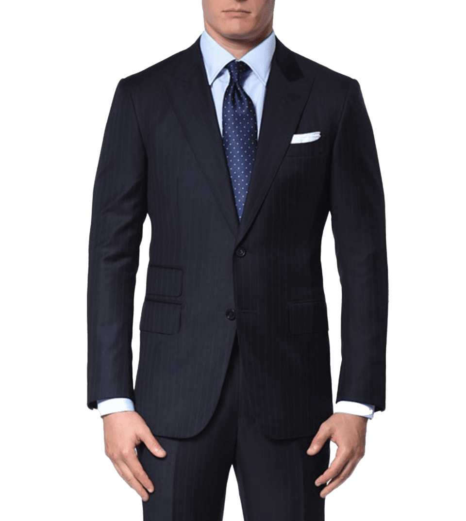 Navy Pinstripe Classic, two-button Bespoke Suit