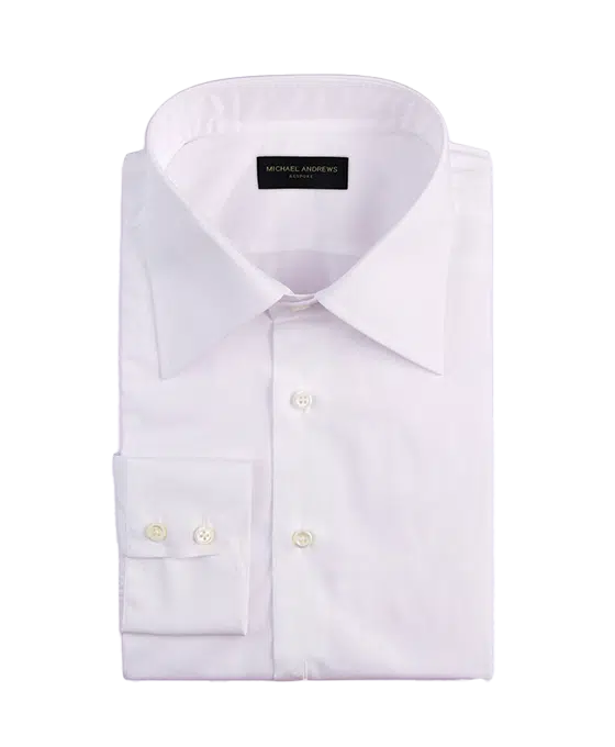 (product) White Poplin, Italian-Collar Shirt