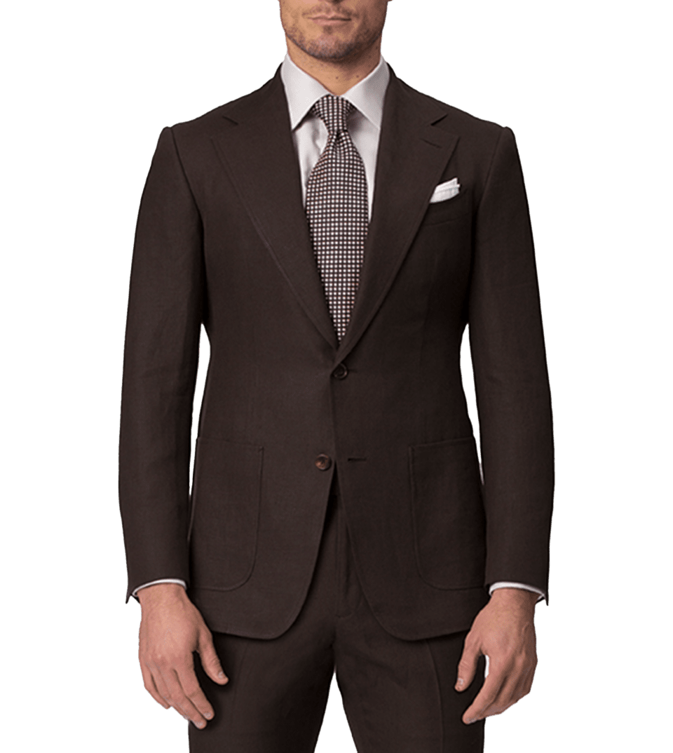 Dark Brown Linen Bespoke Suit