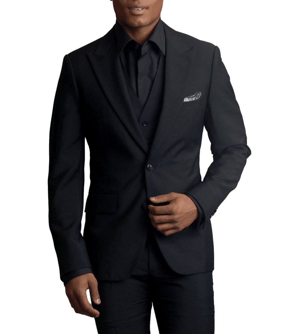 Black Wool Mohair two-button Suit, Made-to-measure